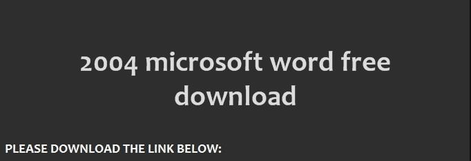 Download microsoft word 2004